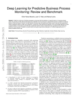 Deep Learning for Predictive Business Process Monitoring: Review and
  Benchmark