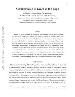 Communicate to Learn at the Edge