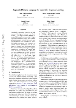 Augmented Natural Language for Generative Sequence Labeling