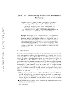 EvolGAN: Evolutionary Generative Adversarial Networks