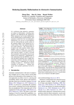 Reducing Quantity Hallucinations in Abstractive Summarization
