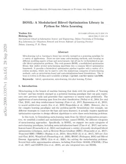 BOML: A Modularized Bilevel Optimization Library in Python for Meta
  Learning