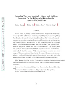 Learning Thermodynamically Stable and Galilean Invariant Partial
  Differential Equations for Non-equilibrium Flows