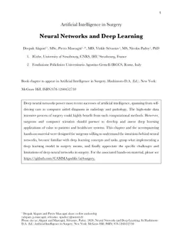 Artificial Intelligence in Surgery: Neural Networks and Deep Learning