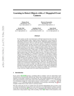 Learning to Detect Objects with a 1 Megapixel Event Camera