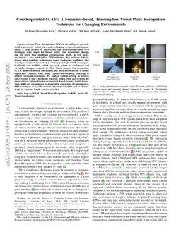 ConvSequential-SLAM: A Sequence-based, Training-less Visual Place
  Recognition Technique for Changing Environments