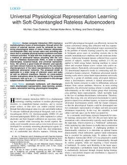 Universal Physiological Representation Learning with Soft-Disentangled
  Rateless Autoencoders