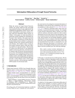 Information Obfuscation of Graph Neural Networks