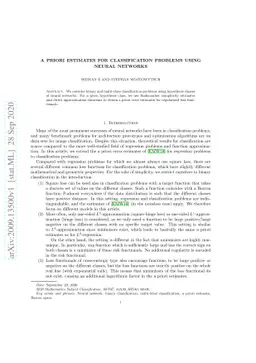 A priori estimates for classification problems using neural networks