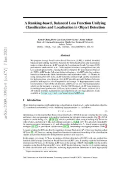 A Ranking-based, Balanced Loss Function Unifying Classification and
  Localisation in Object Detection