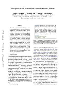 Joint Spatio-Textual Reasoning for Answering Tourism Questions