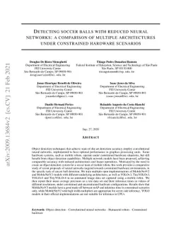 Detecting soccer balls with reduced neural networks: a comparison of
  multiple architectures under constrained hardware scenarios