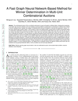A Fast Graph Neural Network-Based Method for Winner Determination in
  Multi-Unit Combinatorial Auctions