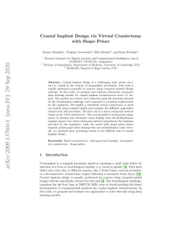 Cranial Implant Design via Virtual Craniectomy with Shape Priors