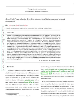 Grow-Push-Prune: aligning deep discriminants for effective structural
  network compression