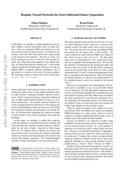 Bespoke Neural Networks for Score-Informed Source Separation