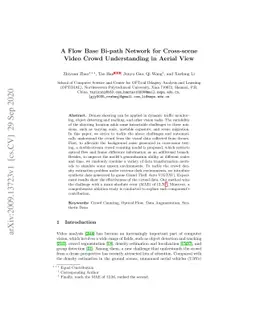A Flow Base Bi-path Network for Cross-scene Video Crowd Understanding in
  Aerial View