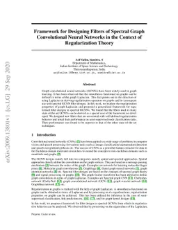 Framework for Designing Filters of Spectral Graph Convolutional Neural
  Networks in the Context of Regularization Theory