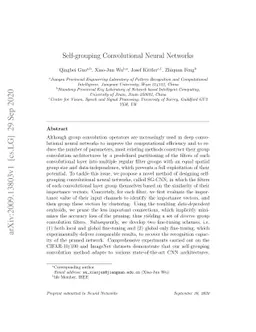 Self-grouping Convolutional Neural Networks
