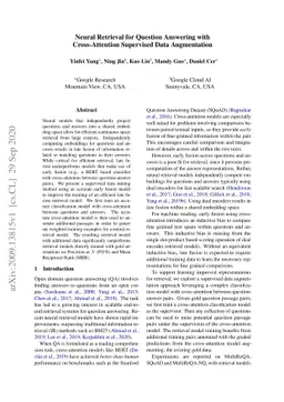 Neural Retrieval for Question Answering with Cross-Attention Supervised
  Data Augmentation