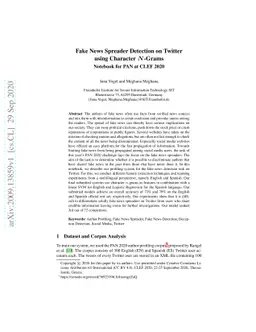 Fake News Spreader Detection on Twitter using Character N-Grams.
  Notebook for PAN at CLEF 2020