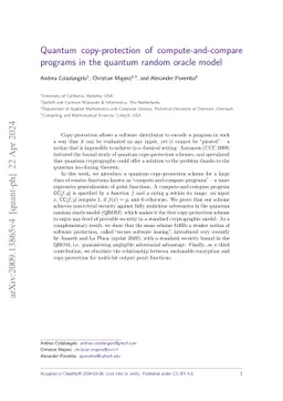 Quantum copy-protection of compute-and-compare programs in the quantum
  random oracle model