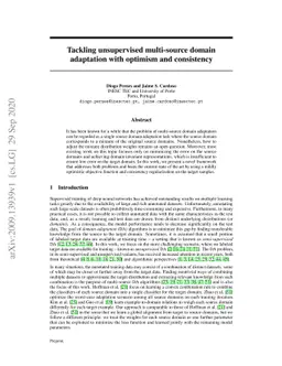 Tackling unsupervised multi-source domain adaptation with optimism and
  consistency