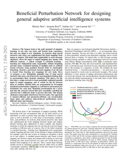 Beneficial Perturbation Network for designing general adaptive
  artificial intelligence systems