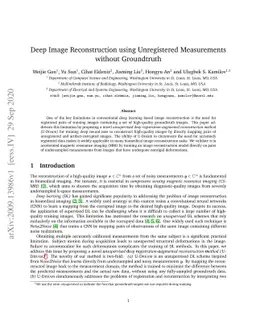 Deep Image Reconstruction using Unregistered Measurements without
  Groundtruth