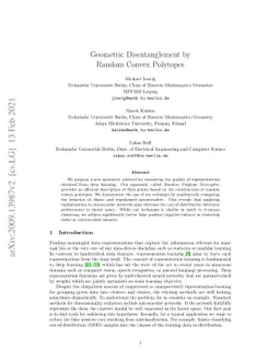 Geometric Disentanglement by Random Convex Polytopes