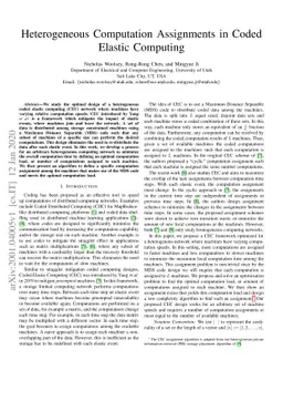 Heterogeneous Computation Assignments in Coded Elastic Computing