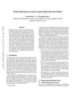 Membership Inference Attacks Against Object Detection Models