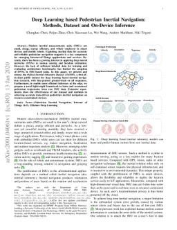Deep Learning based Pedestrian Inertial Navigation: Methods, Dataset and
  On-Device Inference
