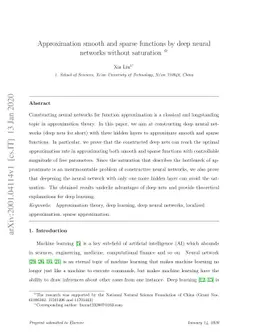 Approximation smooth and sparse functions by deep neural networks
  without saturation
