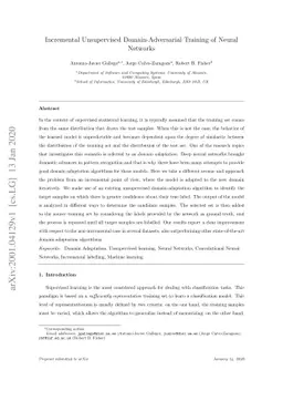Incremental Unsupervised Domain-Adversarial Training of Neural Networks