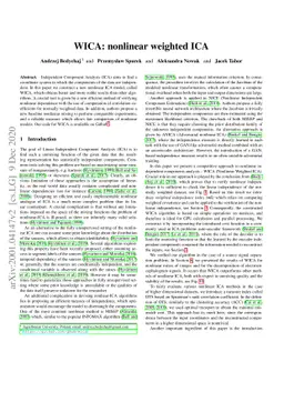 WICA: nonlinear weighted ICA