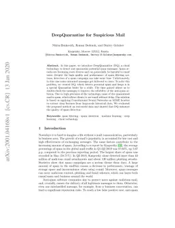 DeepQuarantine for Suspicious Mail