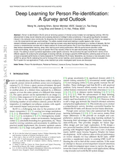 Deep Learning for Person Re-identification: A Survey and Outlook