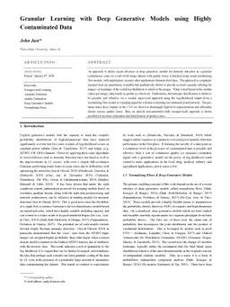 Granular Learning with Deep Generative Models using Highly Contaminated
  Data