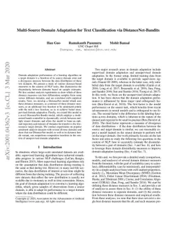 Multi-Source Domain Adaptation for Text Classification via
  DistanceNet-Bandits