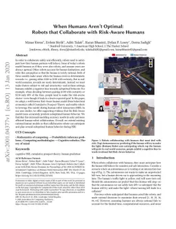 When Humans Aren't Optimal: Robots that Collaborate with Risk-Aware
  Humans