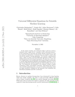 Universal Differential Equations for Scientific Machine Learning