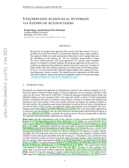 Unsupervised Audiovisual Synthesis via Exemplar Autoencoders