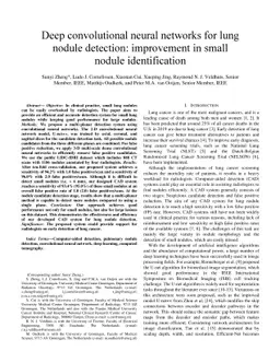 Deep convolutional neural networks for multi-planar lung nodule
  detection: improvement in small nodule identification