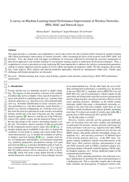 A survey on Machine Learning-based Performance Improvement of Wireless
  Networks: PHY, MAC and Network layer