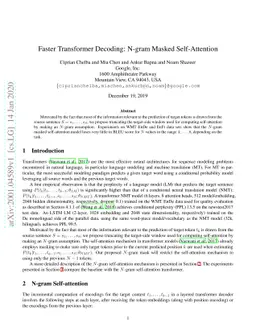 Faster Transformer Decoding: N-gram Masked Self-Attention