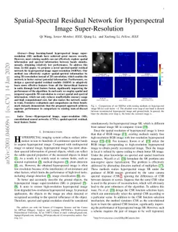 Spatial-Spectral Residual Network for Hyperspectral Image
  Super-Resolution
