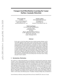 Unsupervised Distribution Learning for Lunar Surface Anomaly Detection