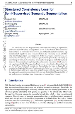 Structured Consistency Loss for semi-supervised semantic segmentation