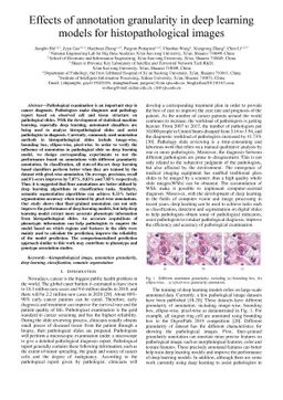 Effects of annotation granularity in deep learning models for
  histopathological images